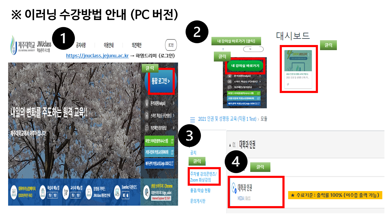 2021 인권 및 성평등 교육 (이러닝) 이수 안내